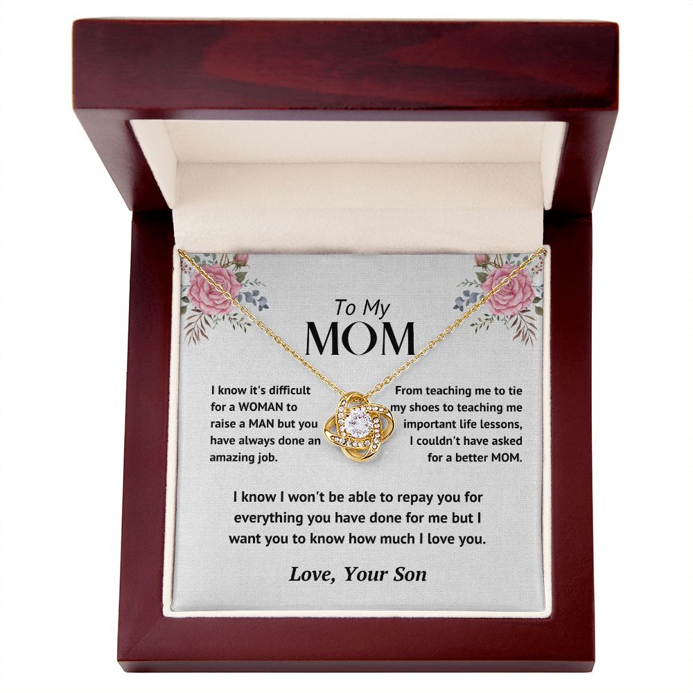 Mom - Loved Mother - Knot Necklace