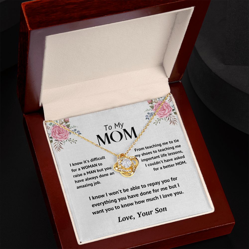 Mom - Loved Mother - Knot Necklace