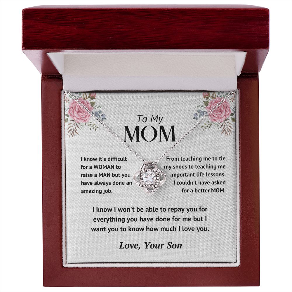 Mom - Loved Mother - Knot Necklace