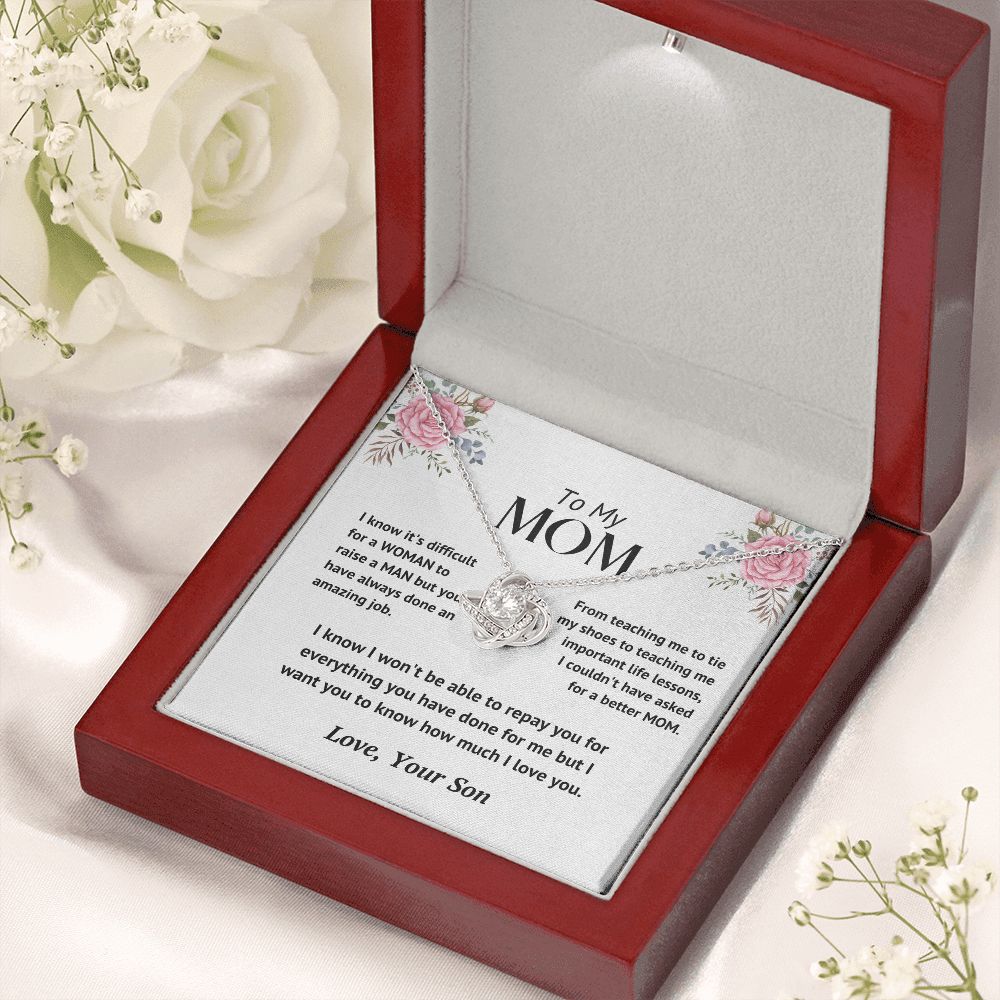 Mom - Loved Mother - Knot Necklace
