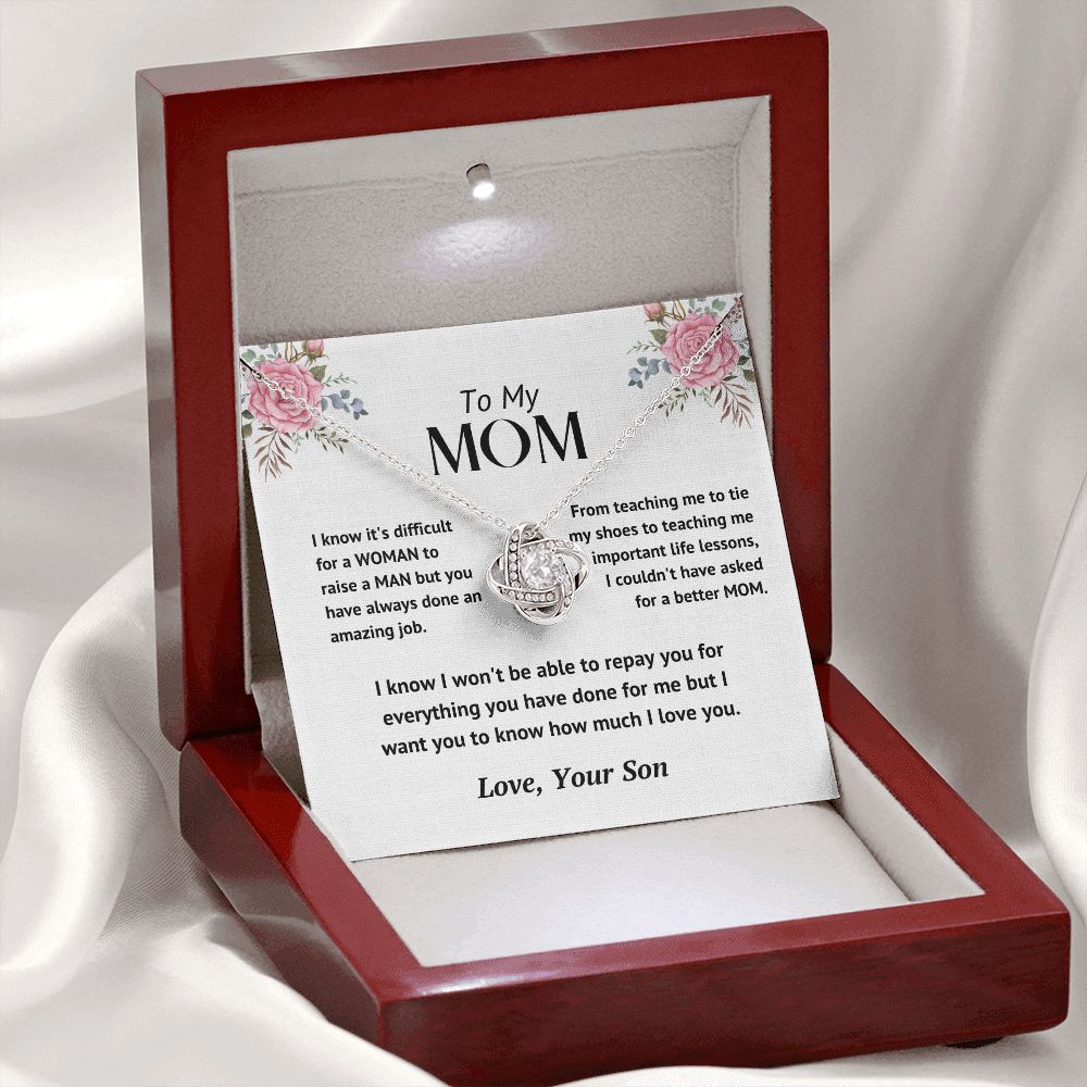 Mom - Loved Mother - Knot Necklace