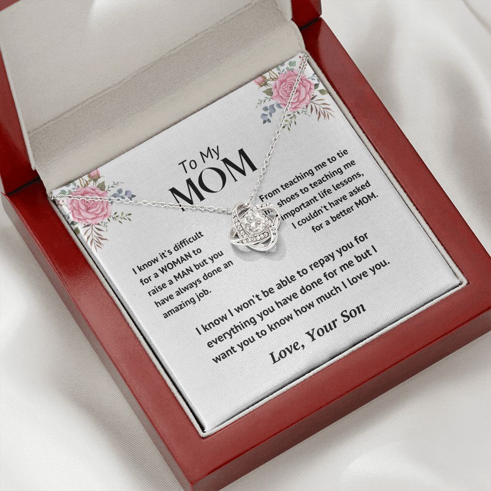 Mom - Loved Mother - Knot Necklace
