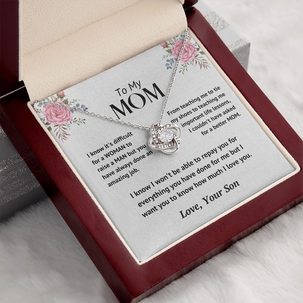 Mom - Loved Mother - Knot Necklace